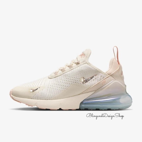 Bling Nike Women's Pearl Air Max 270 Sneakers Customized With Swarovski Crystals - Picture 1 of 6